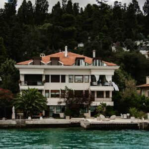 Beautiful luxury home with swimming pool by the Bosphorus in Istanbul, Turkey.