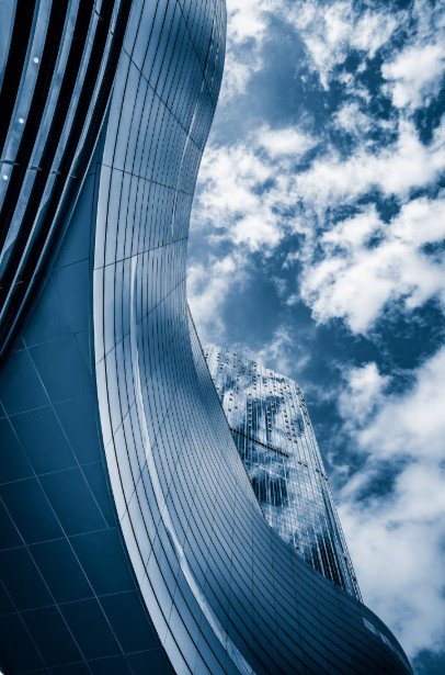 skyscrapers view from down